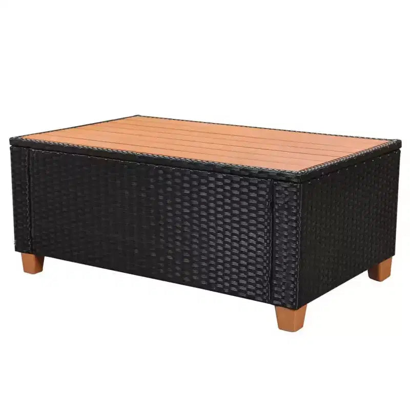 vidaXL tuinmeubelset, 7-delig, zwart poly-rattan, groot