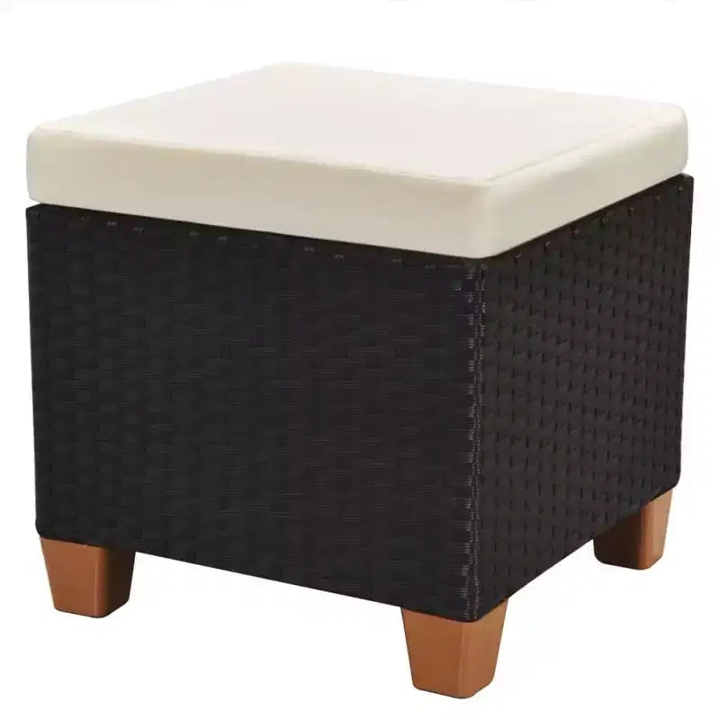 vidaXL tuinmeubelset, 7-delig, zwart poly-rattan, groot