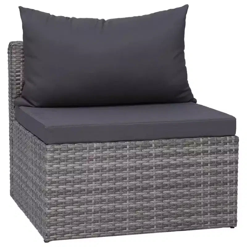 vidaXL loungeset voor de patio, modulaire hoekbanken voor buiten met kussens, poly-rattan