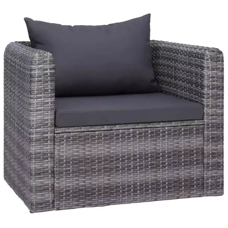 vidaXL loungeset voor de patio, modulaire hoekbanken voor buiten met kussens, poly-rattan