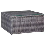 vidaXL loungeset voor de patio, modulaire hoekbanken voor buiten met kussens, poly-rattan