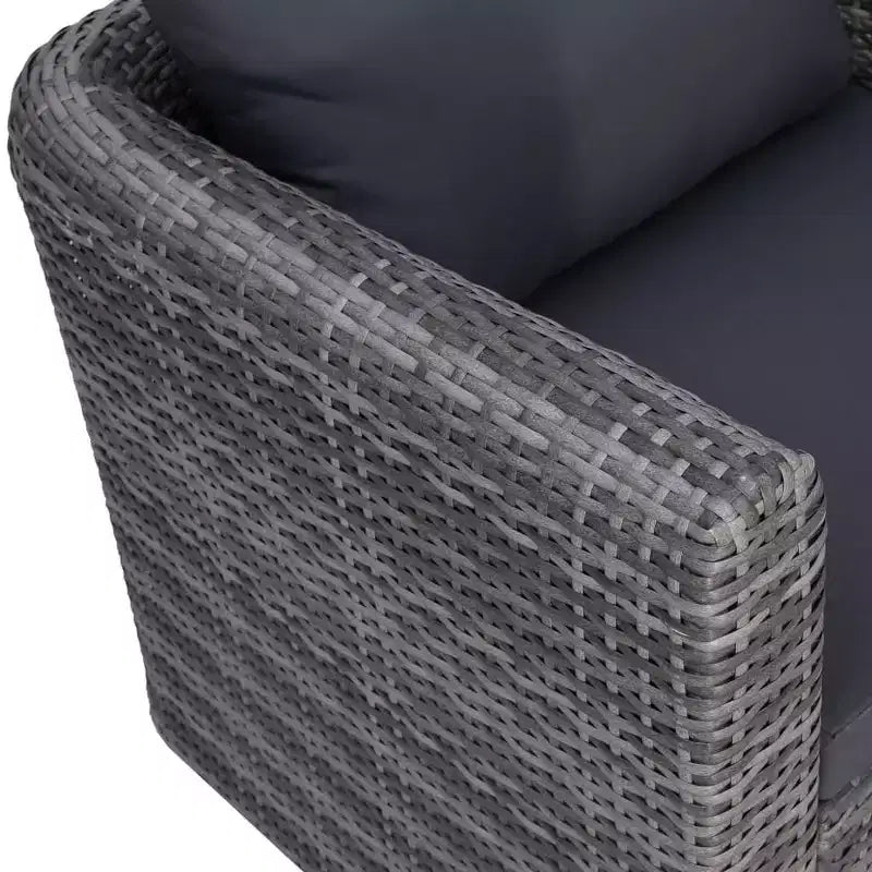 vidaXL loungeset voor de patio, modulaire hoekbanken voor buiten met kussens, poly-rattan