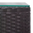vidaXL grote tuinset met bank, zwart PE-rattan, gepoedercoat staal en glas