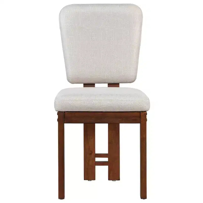 ModernLuxe 6 Piece Extendable Dining Table Set for 6, Traditional Dining Set Kitchen Table Set with 4 Upholstered Dining Chair & Bench, Espresso+Beige