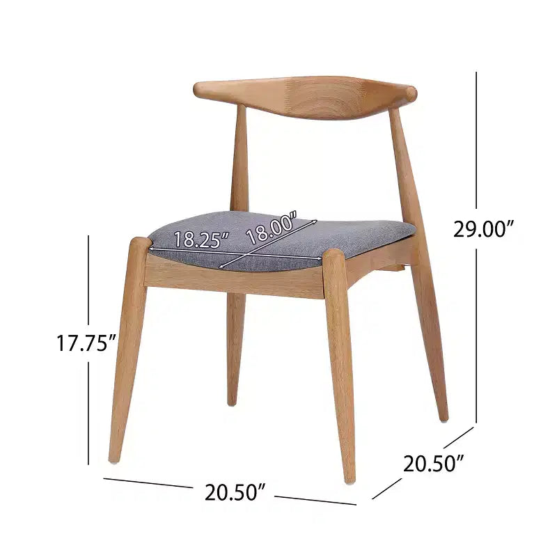 Christopher Knight Home Ishar 5 Piece Mid-Century Modern Rubberwood Dining Set with Upholstered Chairs