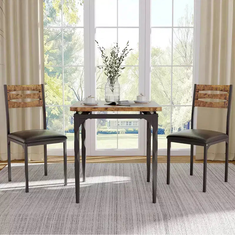 3-delige eetkamerset met gedraaide poten