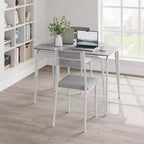 5 Piece Dining Table Set for 4, Compact Square Table Chairs, Sturdy MDF Top, Metal Frame, Space-Saving Breakfast Set