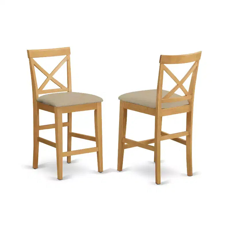 HomeStock Belmont Counter Height Set-Pub Table And Dining Chairs, Oak