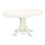 HomeStock Belmont 7-delige keukentafelset – 6 eetkamerstoelen met houten zitting, keukentafel met vlinderblad – linnenwitte afwerking