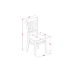 HomeStock Belmont 5-delige Keukentafel- en Stoelenset, Inclusief Ronde Eetkamertafel, Voetstuk, 4 Stoelen met Zittingen van Massief Hout, 42x42 Inch, Linnenwit