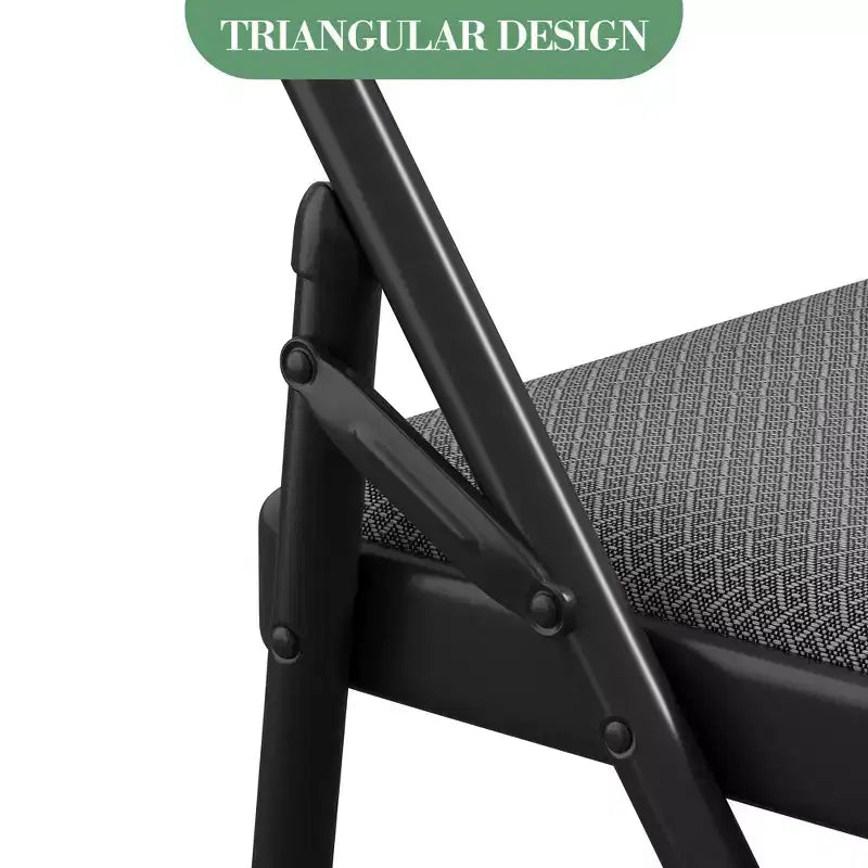 4 Pack Fabric Padded Folding Chairs, Commercial Metal Folding Chair with Padded Back, 350 Lbs Weight Capacity Comfortable Foldable Chair