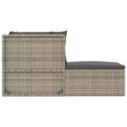 vidaXL loungeset voor de tuin, grijs PE-rattan, gepoedercoat staal, 5-delige set