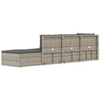 vidaXL loungeset voor de tuin, grijs PE-rattan, gepoedercoat staal, 5-delige set