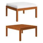 vidaXL Solid Acacia Wood 4-Piece Patio Lounge Set, Durably Constructed and Weather-Resistant with Cream Cushions for Ultimate Comfort
