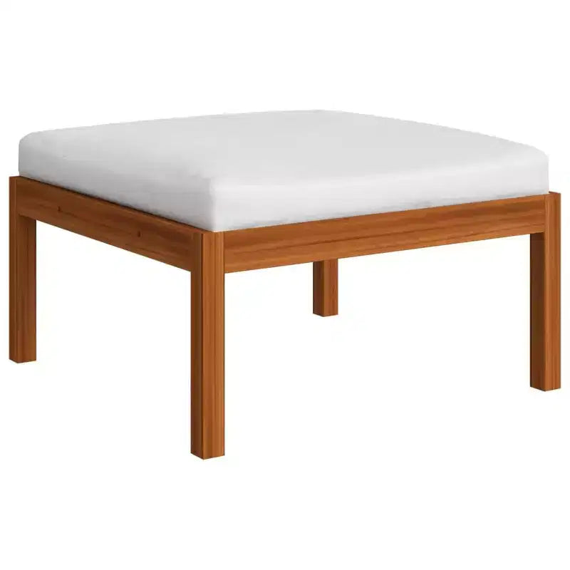 vidaXL Solid Acacia Wood 4-Piece Patio Lounge Set, Durably Constructed and Weather-Resistant with Cream Cushions for Ultimate Comfort