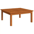 vidaXL Solid Acacia Wood 4-Piece Patio Lounge Set, Durably Constructed and Weather-Resistant with Cream Cushions for Ultimate Comfort