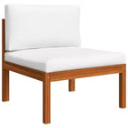 vidaXL Solid Acacia Wood 4-Piece Patio Lounge Set, Durably Constructed and Weather-Resistant with Cream Cushions for Ultimate Comfort
