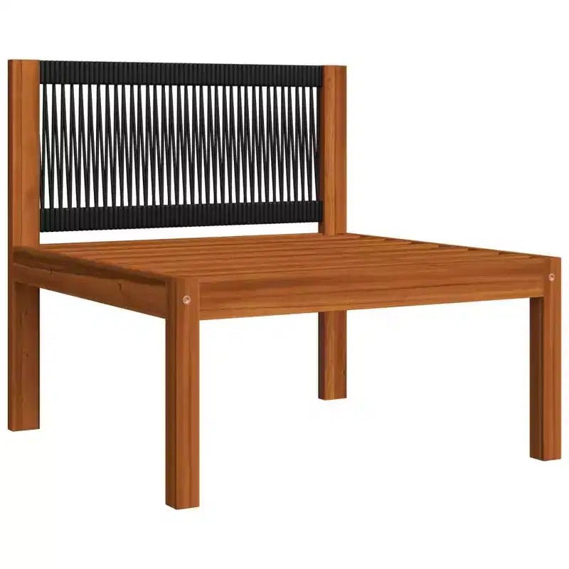 vidaXL Solid Acacia Wood 4-Piece Patio Lounge Set, Durably Constructed and Weather-Resistant with Cream Cushions for Ultimate Comfort