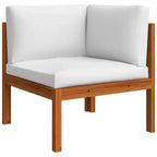 vidaXL Solid Acacia Wood 4-Piece Patio Lounge Set, Durably Constructed and Weather-Resistant with Cream Cushions for Ultimate Comfort
