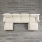 Spruce & Spring Modular Couch Oversized Sectional Sofa for Living Room, Taupe-2PC+Ottoman