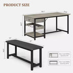 Dining Table Set for 4, Rustic Bar Height Dining Set with Storage & Upholstered Benches, Kitchen Table Set Island Table for Home Bar, Pub