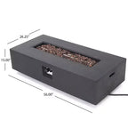 Christopher Knight Home Cape Coral Outdoor Aluminum 7 Seater Chat Set with Fire Pit