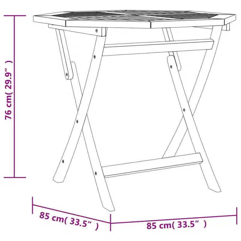 vidaXL Garden Dining Set Natural Wood Solid Teak Wood Medium Foldable