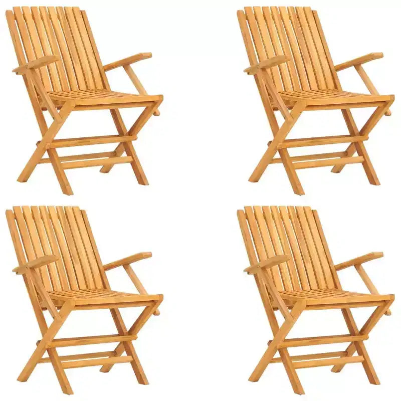 vidaXL Garden Dining Set Natural Teak Solid Teak Wood Regular Foldable