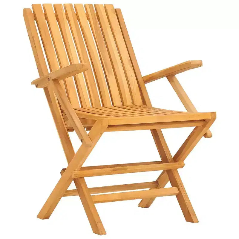 vidaXL Garden Dining Set Natural Teak Solid Teak Wood Regular Foldable