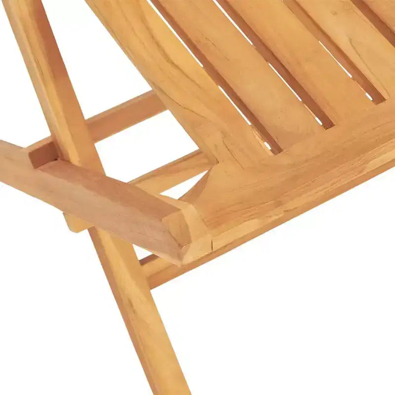vidaXL Garden Dining Set Natural Teak Solid Teak Wood Regular Foldable