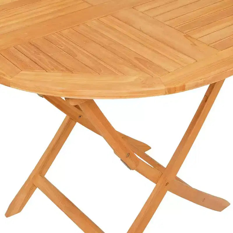 vidaXL Garden Dining Set Natural Teak Solid Teak Wood Regular Foldable