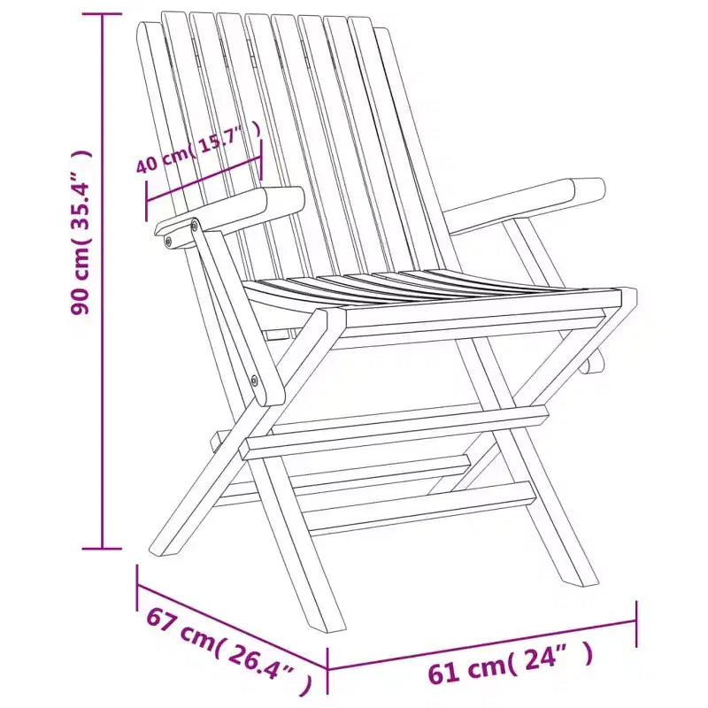 vidaXL Garden Dining Set Natural Teak Solid Teak Wood Regular Foldable