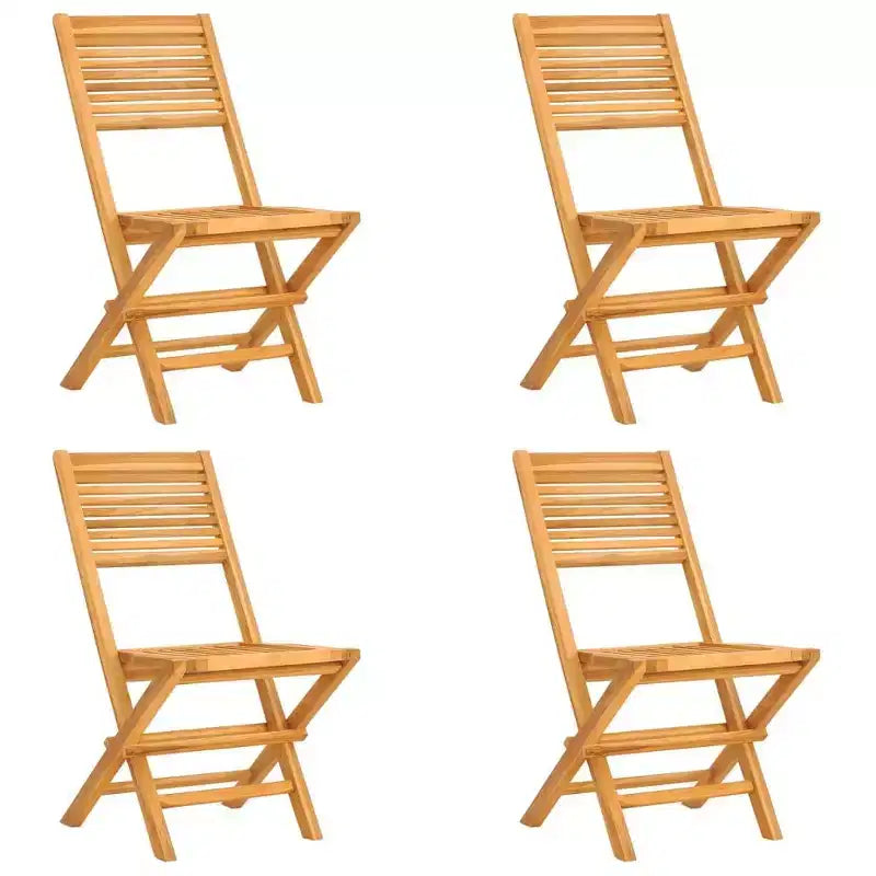 vidaXL Garden Dining Set Natural Teak Solid Teak Wood Medium Foldable