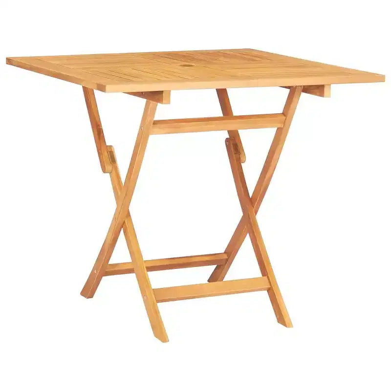 vidaXL Garden Dining Set Natural Teak Solid Teak Wood Medium Foldable