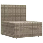 vidaXL 10-Piece Gray Patio Furniture Set  Poly Rattan Loveseat, Sofa Modules & Footstools with Cushions for Garden, Deck or Outdoor Lounge