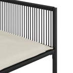 vidaXL Patio Dining Set with Cushions Outdoor Table and Chair Black Poly Rattan