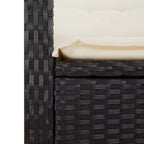 vidaXL 5-delige eethoek voor het terras - poly-rattan, verstelbare relaxstoelen met kussens en tafel met opklapbaar blad voor tuin, achtertuin en terras - zwart/bruin