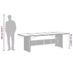 vidaXL - 9-delige terraseetset - grijs polyrotan met glazen tafel en kussens - tuinmeubelen voor buiten voor de tuin, achtertuin en het terras