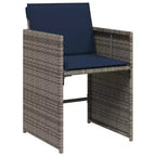 vidaXL Patio Dining Set Set of 6 Grey, Navy Blue, Black
