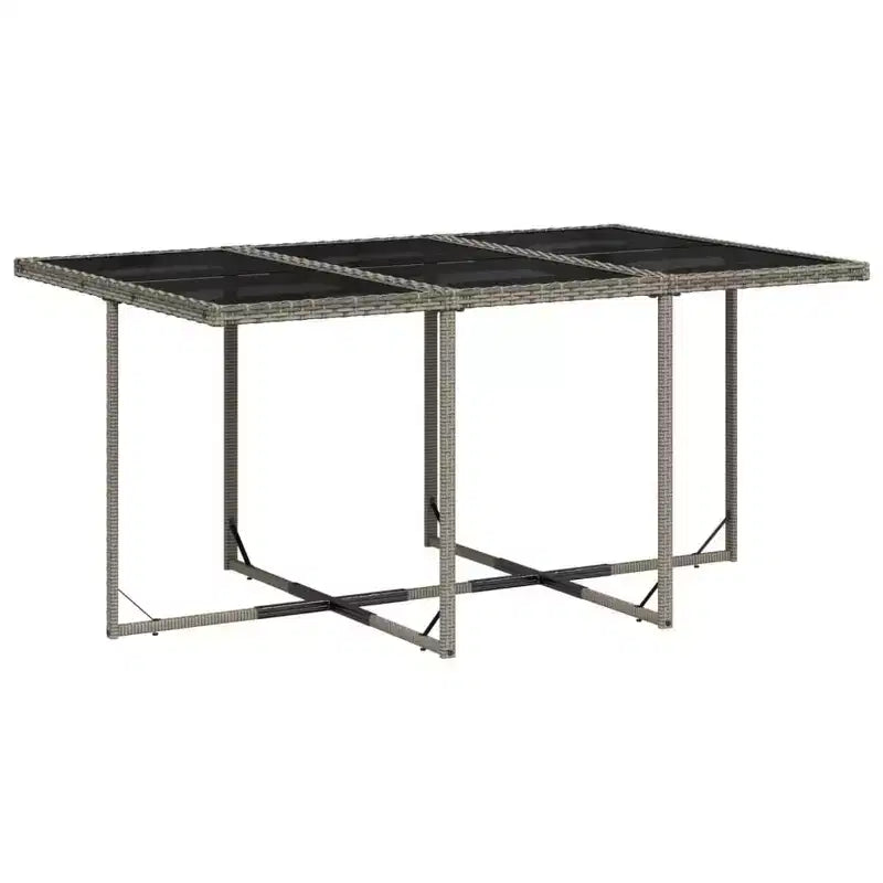 vidaXL Patio Dining Set Set of 6 Grey, Navy Blue, Black