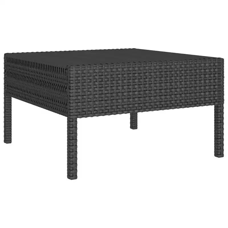 vidaXL Patio Lounge Set Outdoor Sectional Sofa Set with Table, Poly Rattan, Black