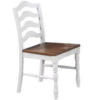 Okak 5-Piece Antique Ranch Style Dining Table Set & Backrest Chairs/Bench for Kitchen,Dining Room,Vintage Dinette Set with Solid Wood Frame