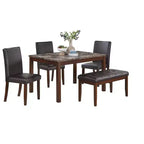 Okak 5-Piece Antique Ranch Style Dining Table Set & Backrest Chairs/Bench for Kitchen,Dining Room,Vintage Dinette Set with Solid Wood Frame