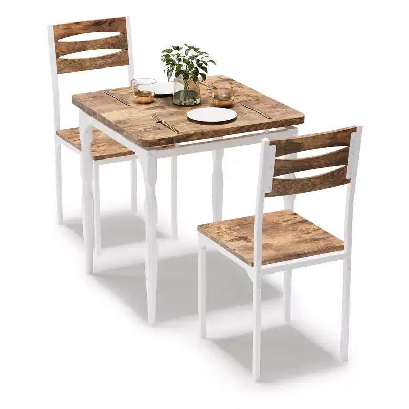 Dining Table Set for 2, Spiral Table Legs, Ergonomic Comfortable Seating, Bar Table Set, for Small Spaces, Kitchen, Apartment