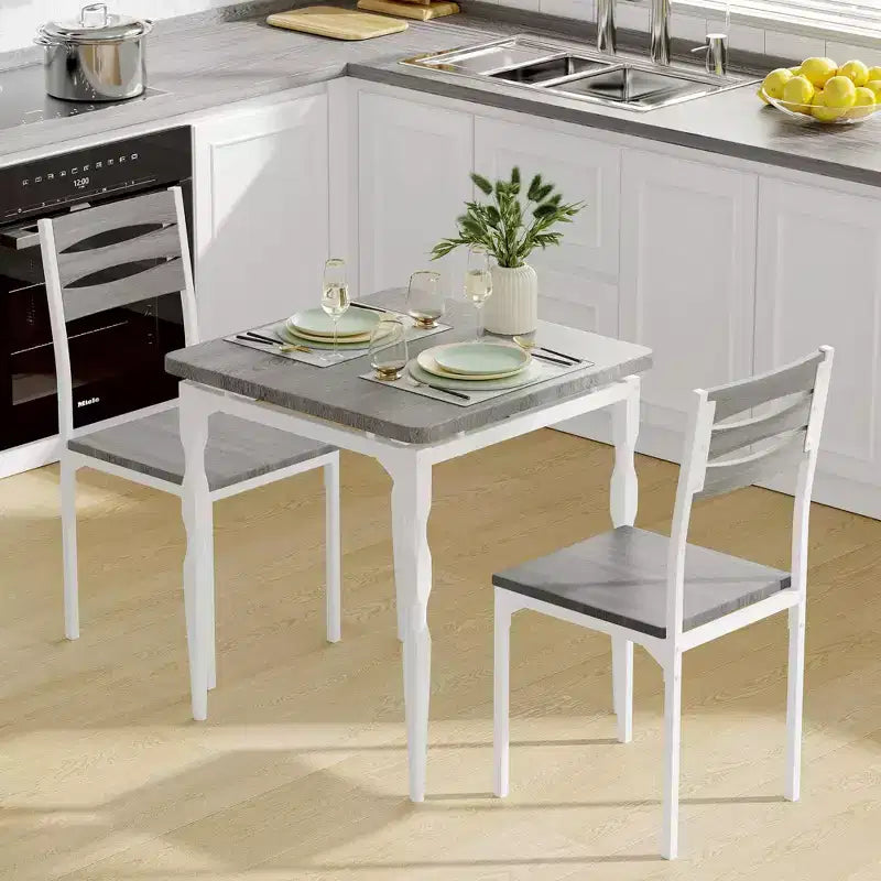 Dining Table Set for 2, Spiral Table Legs, Ergonomic Comfortable Seating, Bar Table Set, for Small Spaces, Kitchen, Apartment