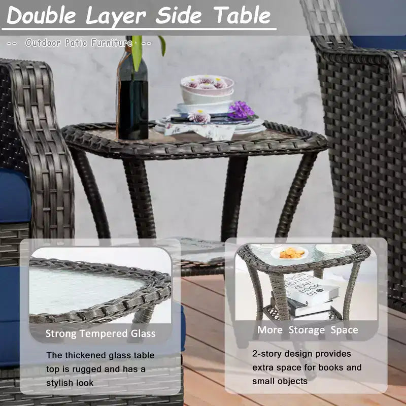 UPTIOT 6-Pieces Wicker Outdoor Patio Furniture Sets