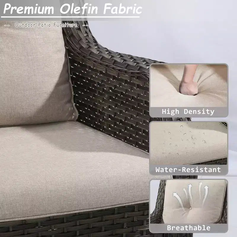 UPTIOT 6-Pieces Wicker Outdoor Patio Furniture Sets