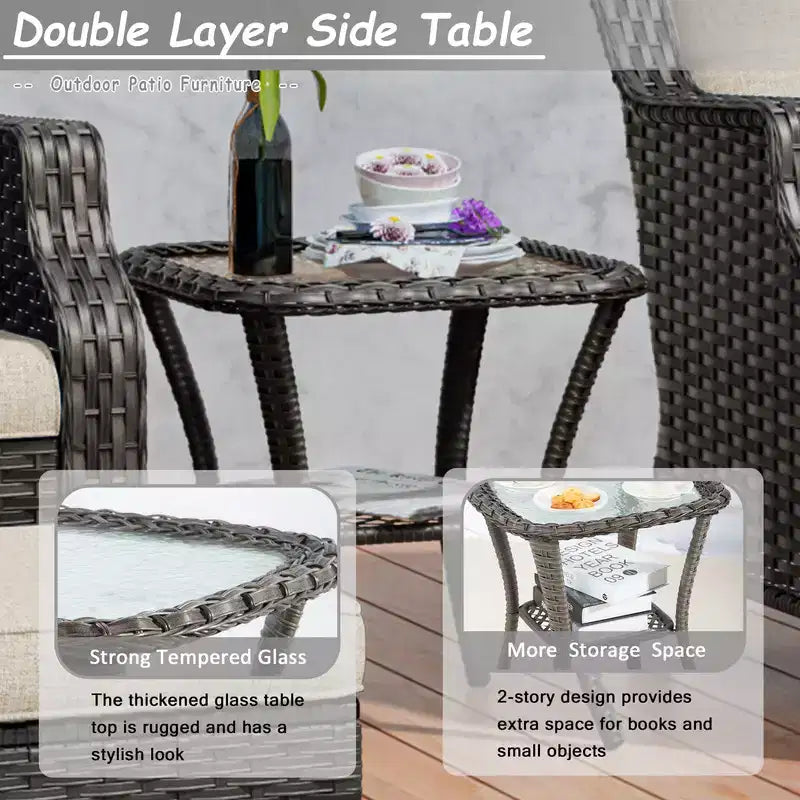 UPTIOT 6-Pieces Wicker Outdoor Patio Furniture Sets