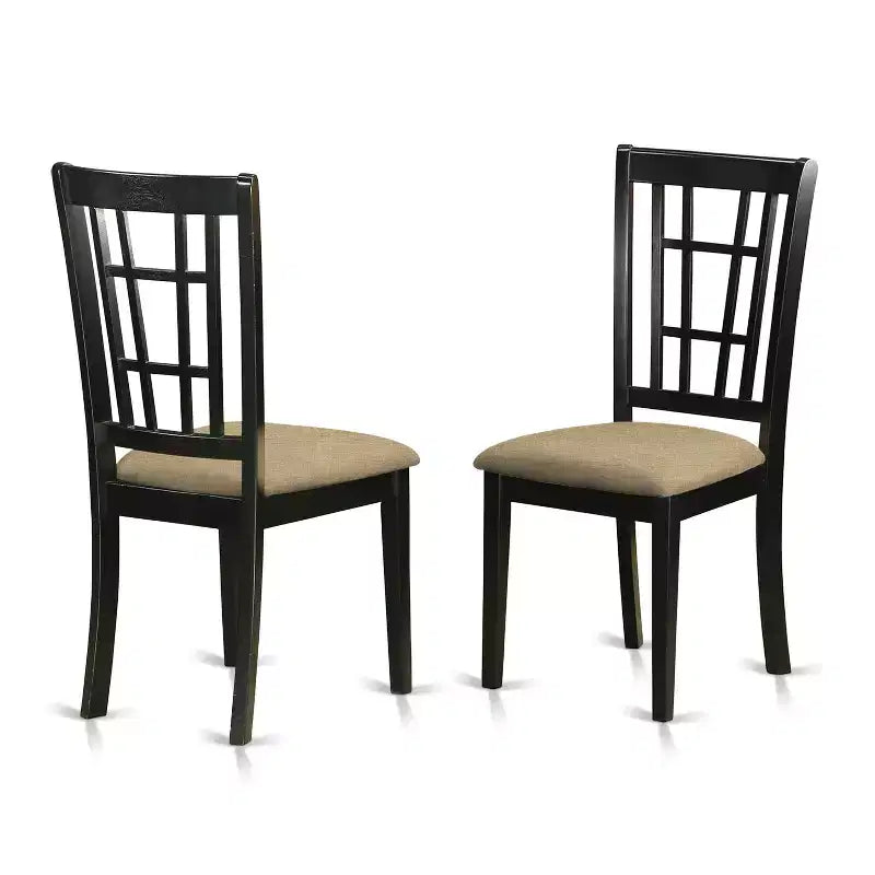 Round Dinette Set for 4 - Kitchen Table with Chairs - Solid Wood Dining Table Set