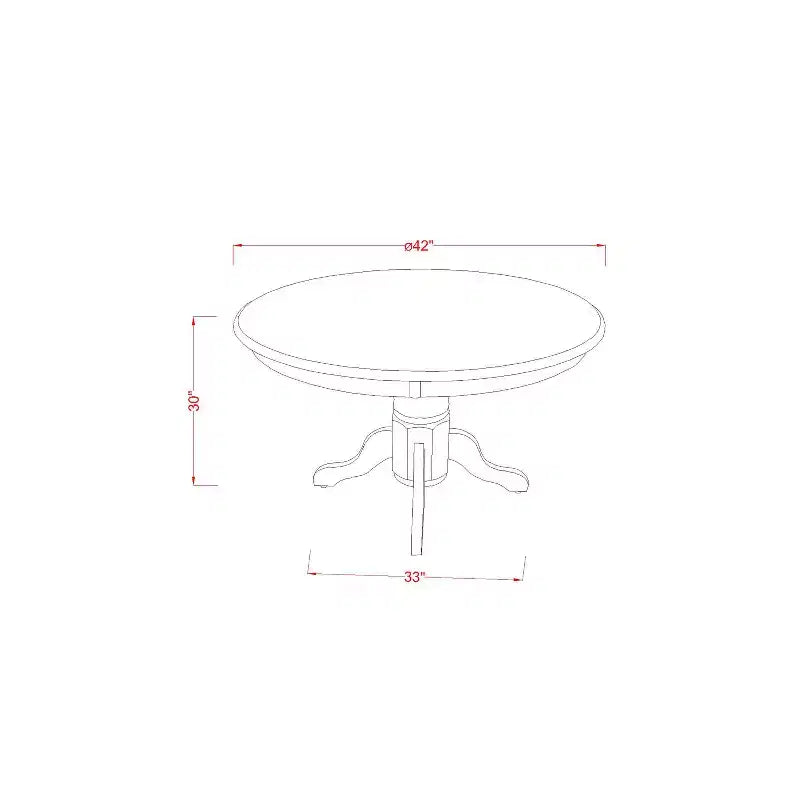Round Dinette Set for 4 - Kitchen Table with Chairs - Solid Wood Dining Table Set
